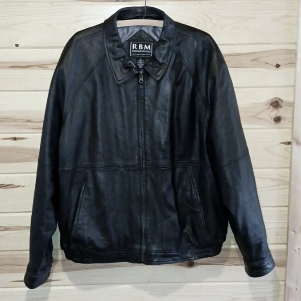 RBM Black Leather Jacket XL
